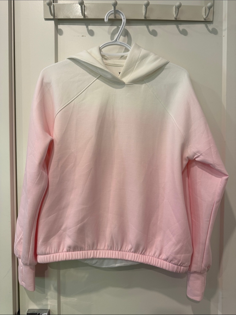 abercrombie kids White to Pink Gradient Hoodie